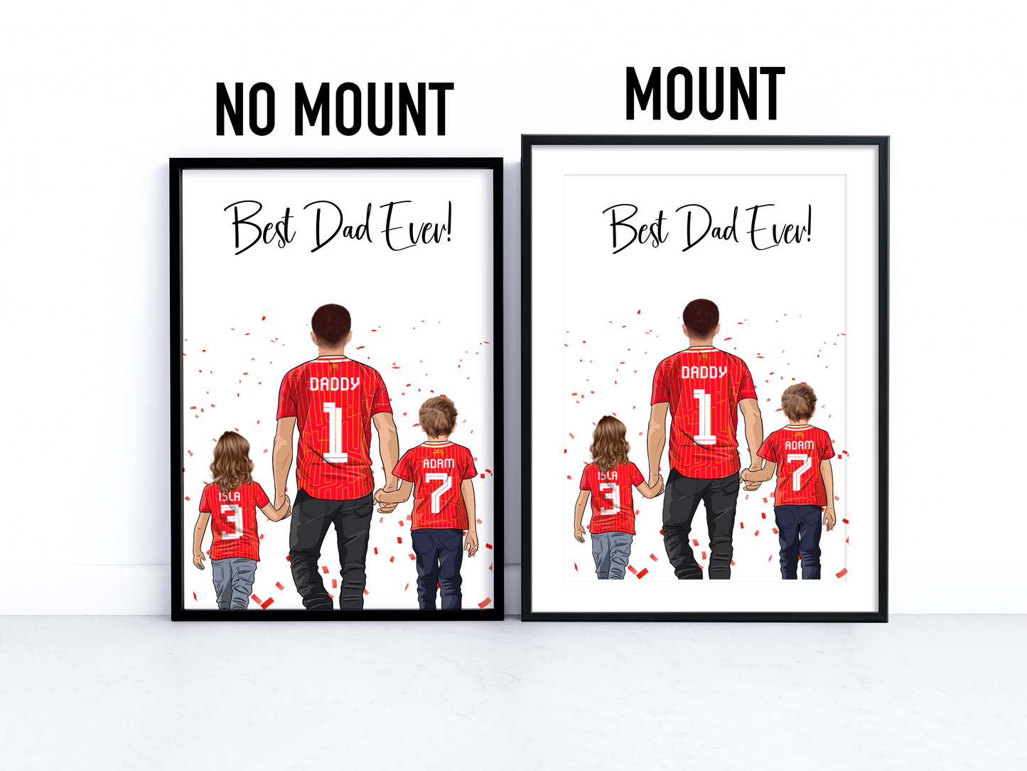 Sports/Football Gift for Dad - Dad & Two Children