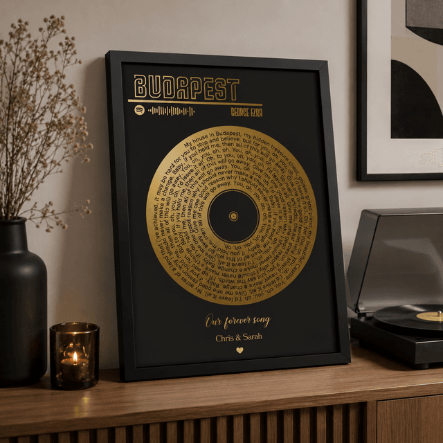 Custom Foiled Song Lyric Print with Spotify Code v2