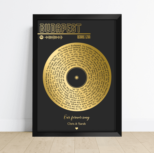 Custom Foiled Song Lyric Print with Spotify Code v2