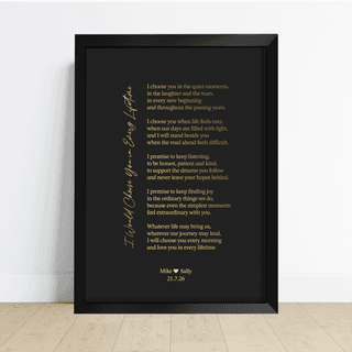 Your Words in Foil – Personalised Poem or Wedding Vows Print
