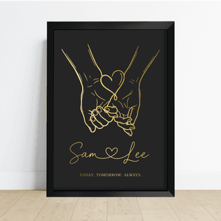 Custom Holding Hands Couple Foil Print