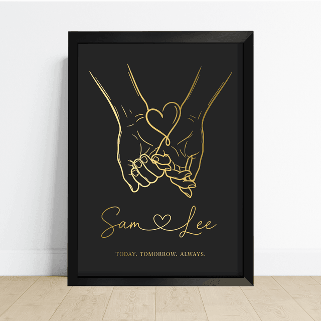 Custom Holding Hands Couple Foil Print
