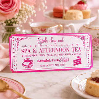 Personalised Spa Day & Afternoon Tea Ticket | Luxury Foiled Gift Voucher