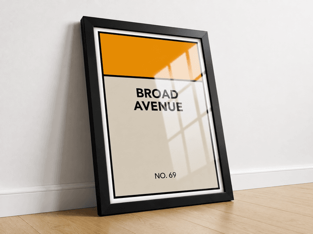 Custom Monopoly Style Property Card Print – Personalised Street Name Poster
