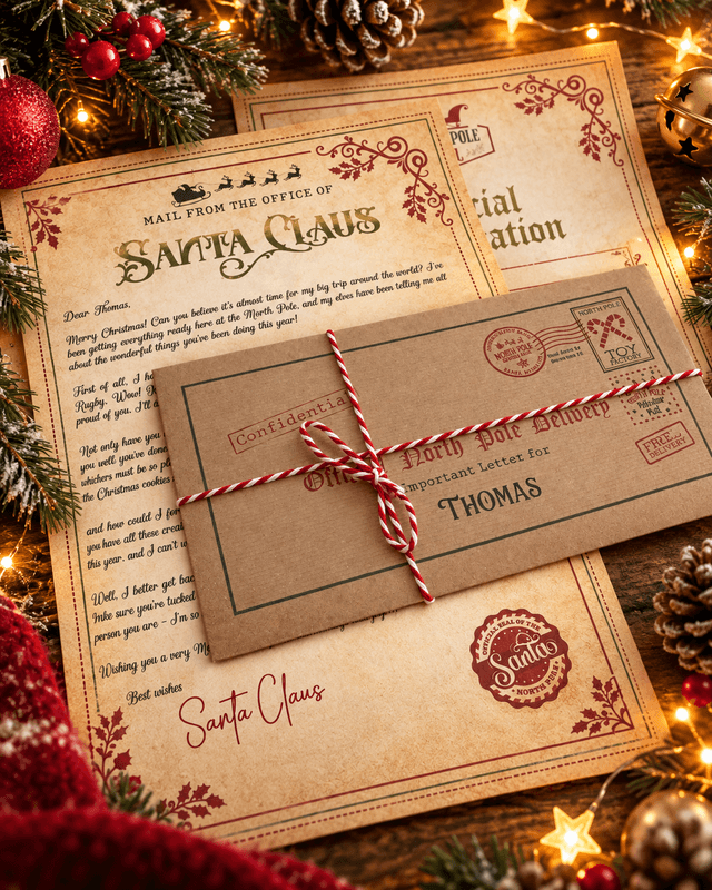 Vintage Personalised Letter from Santa with Scratch Certificate