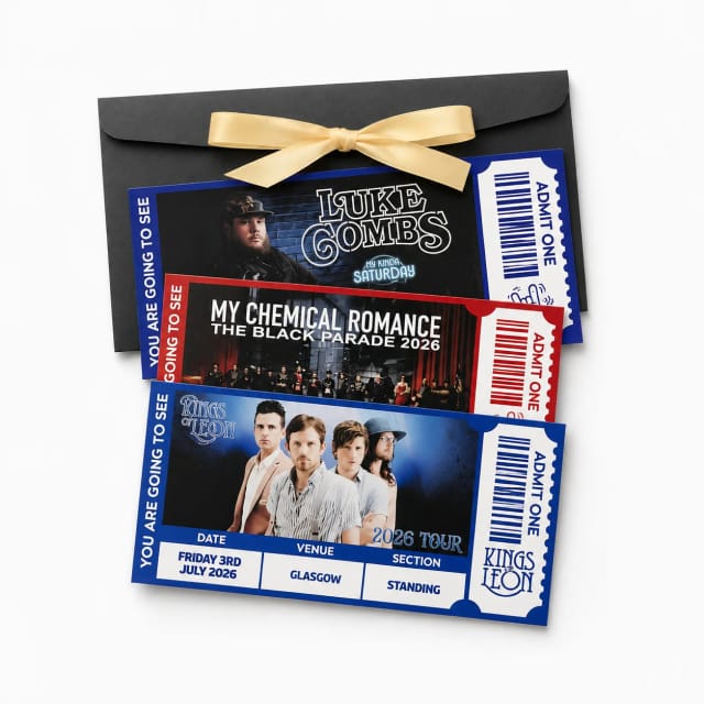 Personalised Gig/Concert Foiled Ticket with Picture