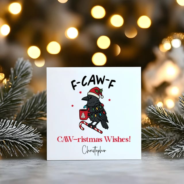 F-Caw-F - Personalised Christmas Greeting Card