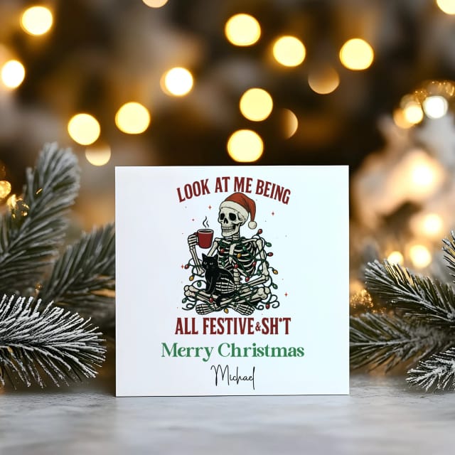 Festive n sh*t - Personalised Christmas Greeting Card
