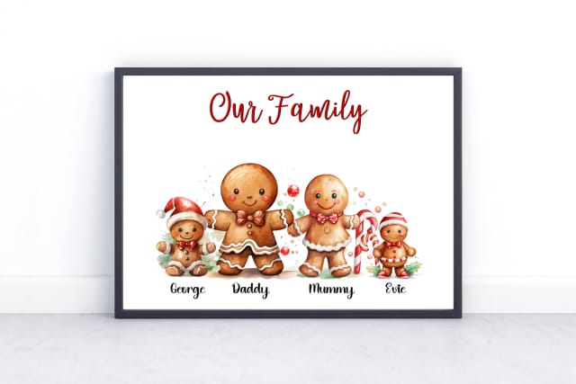 Christmas Family Gingerbread Print