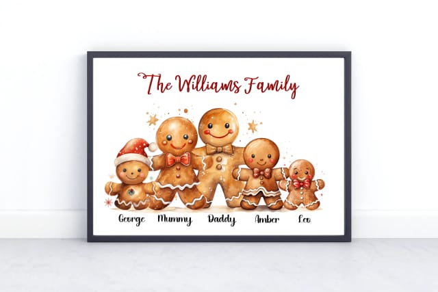 Christmas Family Gingerbread Print