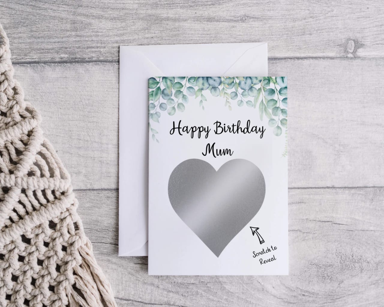 Personalised Birthday Scratch Card - Eucalyptus Leafs