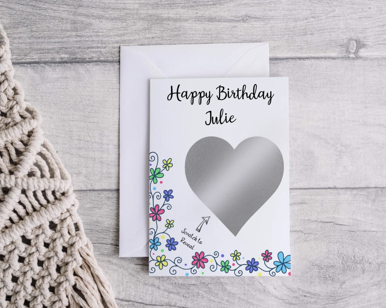 Personalised Birthday Scratch Card - Flowers