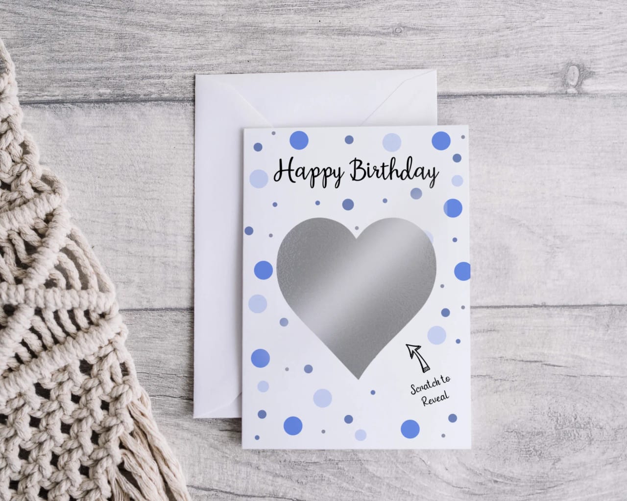 Personalised Birthday Scratch Card - Blue Dots