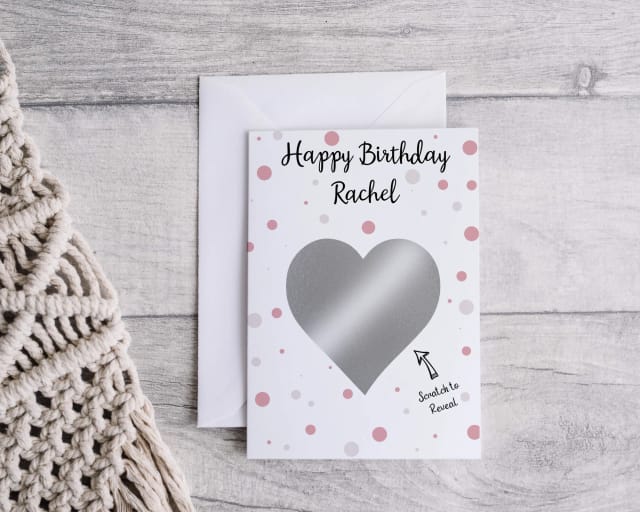 Personalised Birthday Scratch Card - Red Dots