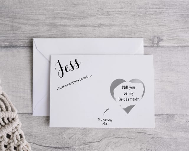 Personalised Bridesmaid Scratch Card - Heart Choice