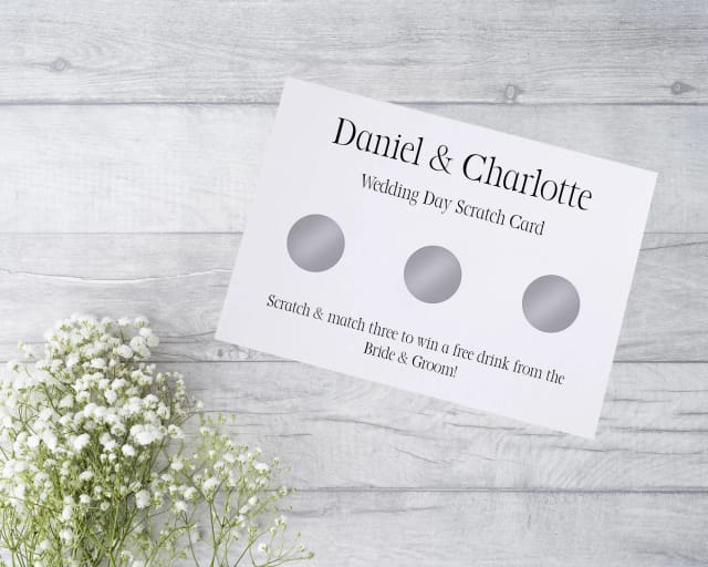 Personalised Wedding Favour Scratch Card - Plain Design