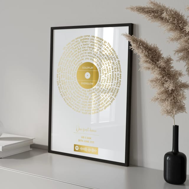 Custom Foiled Song Lyric Print with Spotify Code