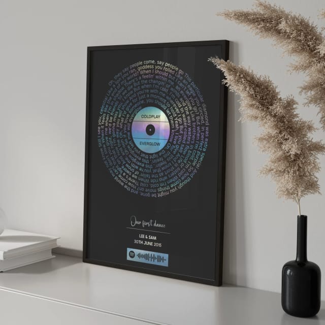 Custom Foiled Song Lyric Print with Spotify Code