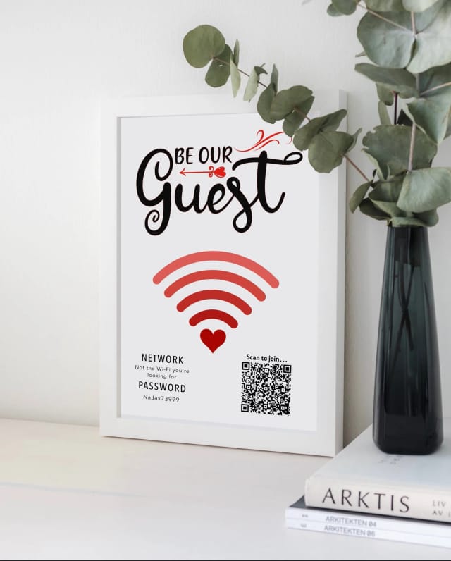 Personalised WiFi Print - Be Our Guest