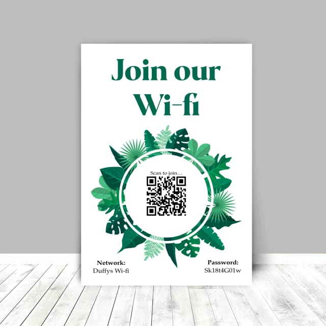 Personalised WiFi Print - Green Floral