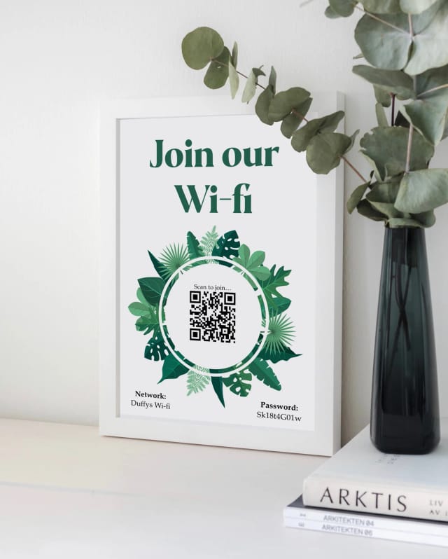 Personalised WiFi Print - Green Floral