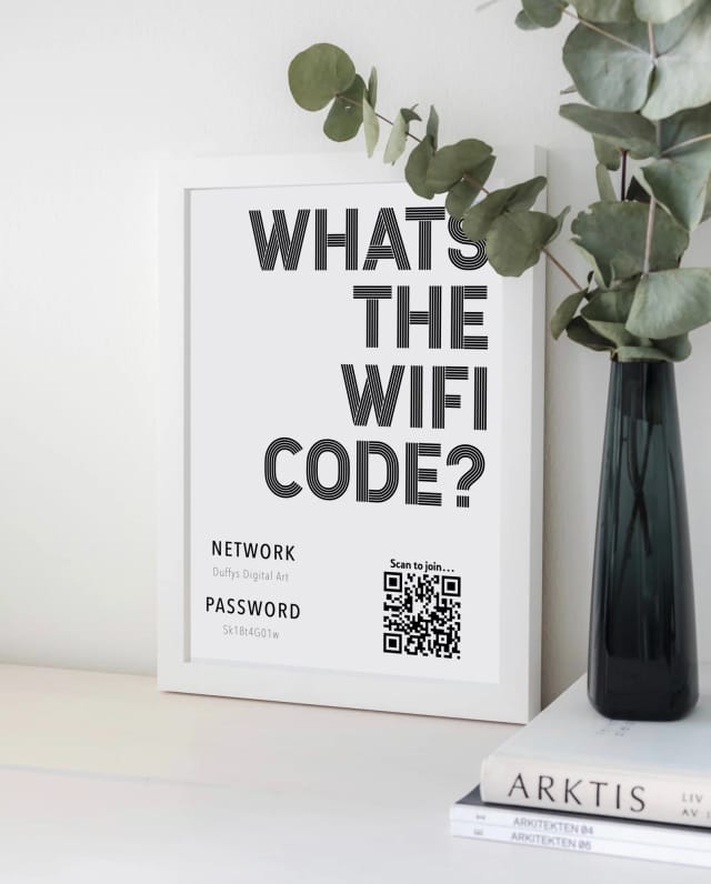Personalised WiFi Print - What’s The Wifi Code