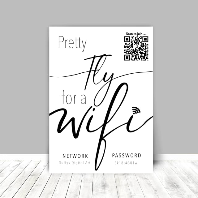 Personalised WiFi Print - Pretty Fly For WiFi