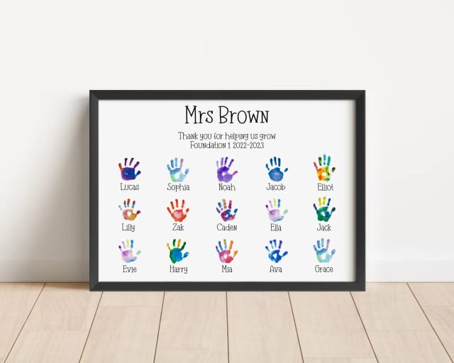 Personalised Teacher Class Print - Handprints