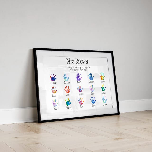 Personalised Teacher Class Print - Handprints