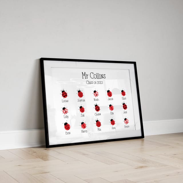 Personalised Teacher Class Print - Ladybirds