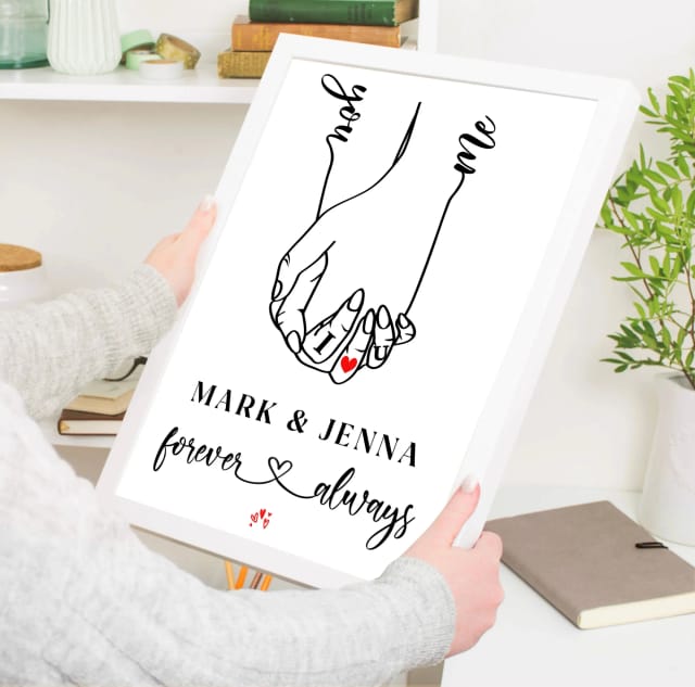 Personalised I Love You Couple Hand Print