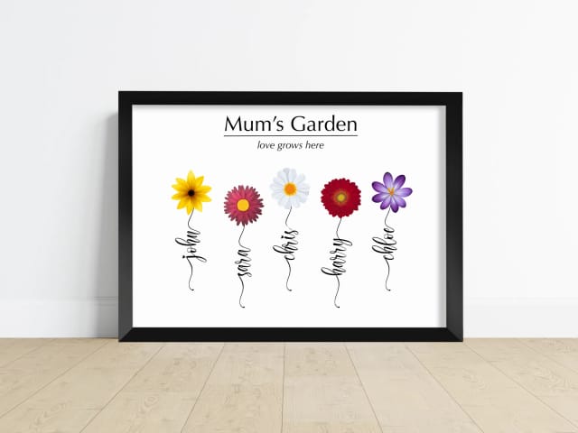 Personalised Family Garden Flower Print