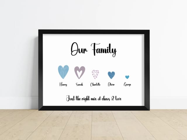 Personalised Family Heart Connections Print