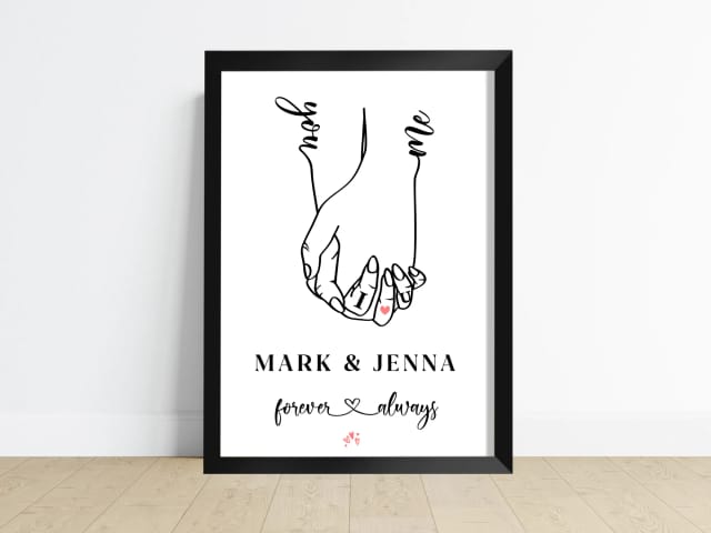 Personalised I Love You Couple Hand Print