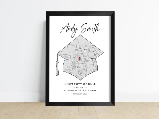Personalised Graduation Print - Mortarboard Shape