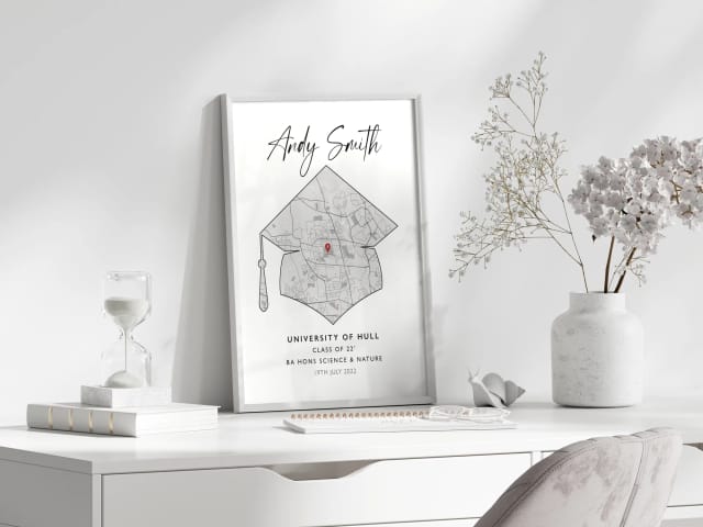 Personalised Graduation Print - Mortarboard Shape