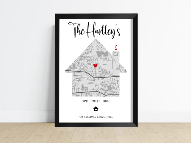 Personalised House Map - House Shape