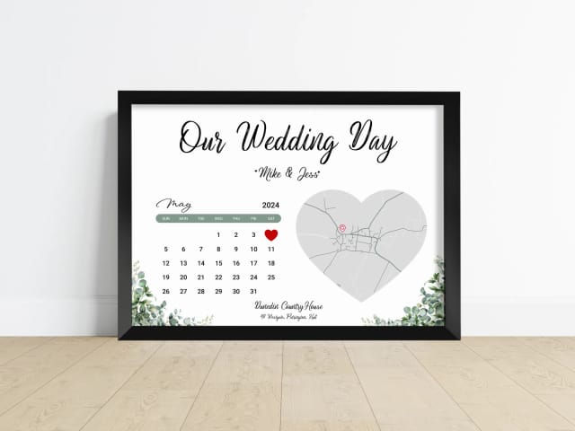 Wedding and Engagement Gift - Date and Location Print