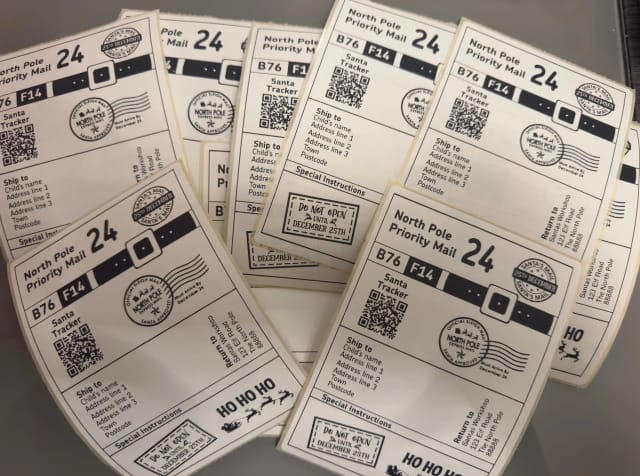 Personalised Santa Labels with QR Code Santa Tracker with free postage