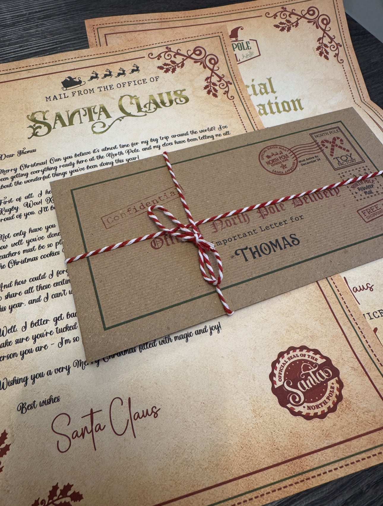 Luxury Santa Letter with Gold 