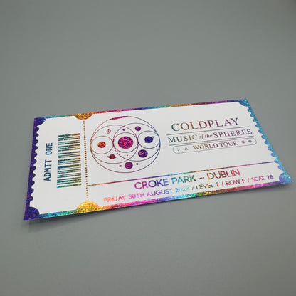 Coldplay Foiled Ticket 