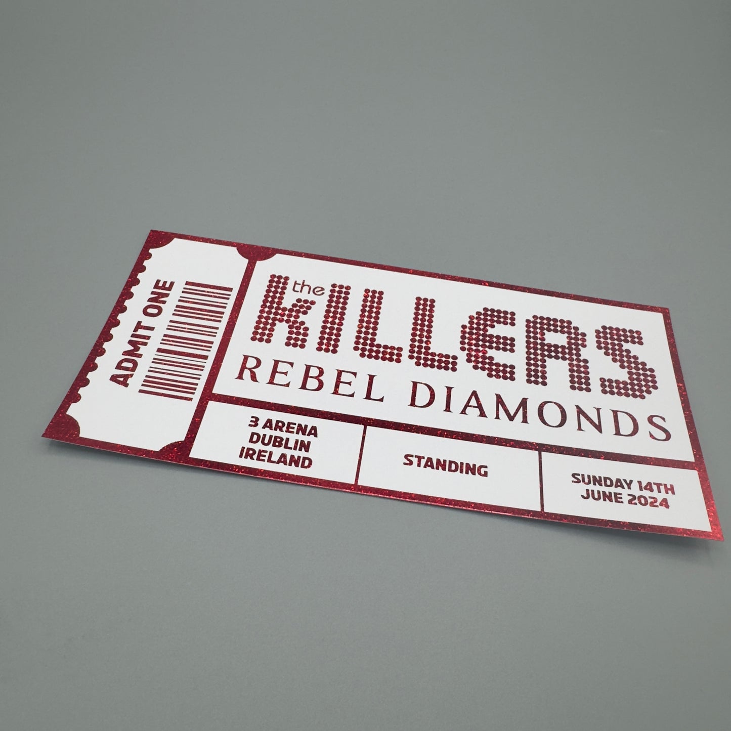 The Killers foiled ticket 