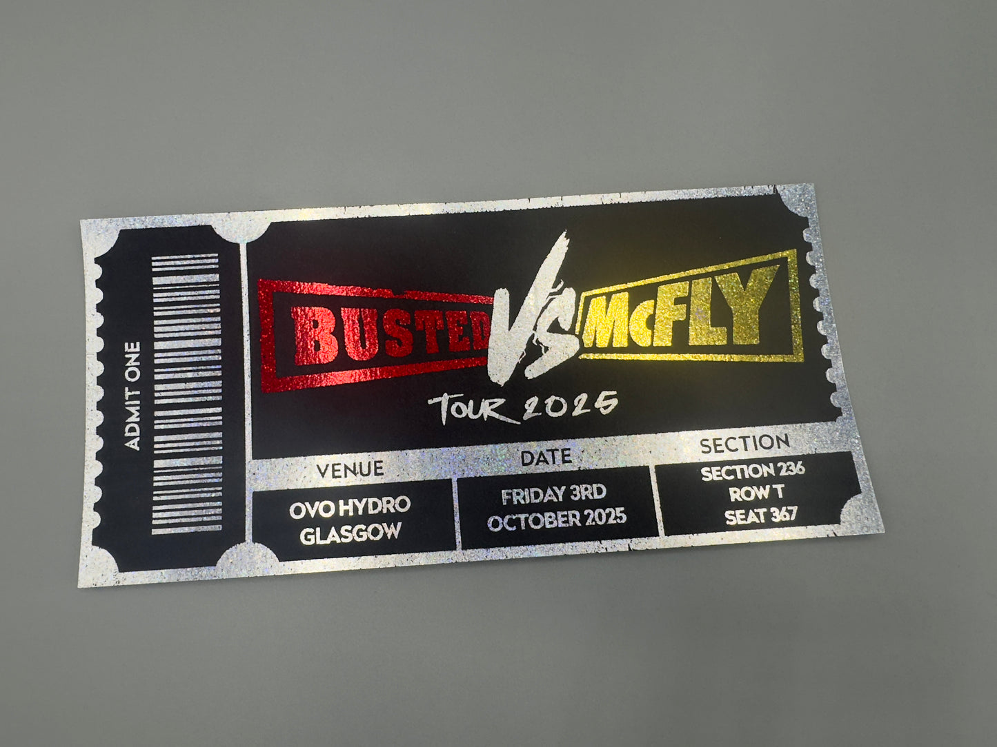 Busted vs Mcfly Foiled Ticket 