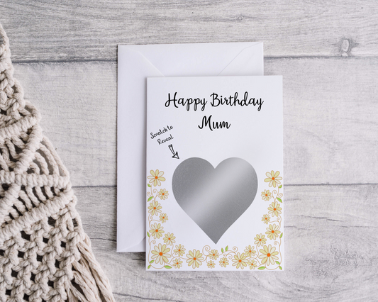 Personalised Birthday Scratch Card with a vibrant design, ready to reveal a delightful surprise.