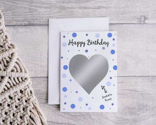 Personalised Birthday Scratch Card with a vibrant design, ready to reveal a delightful surprise.