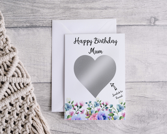 Personalised Birthday Scratch Card with a vibrant design, ready to reveal a delightful surprise.