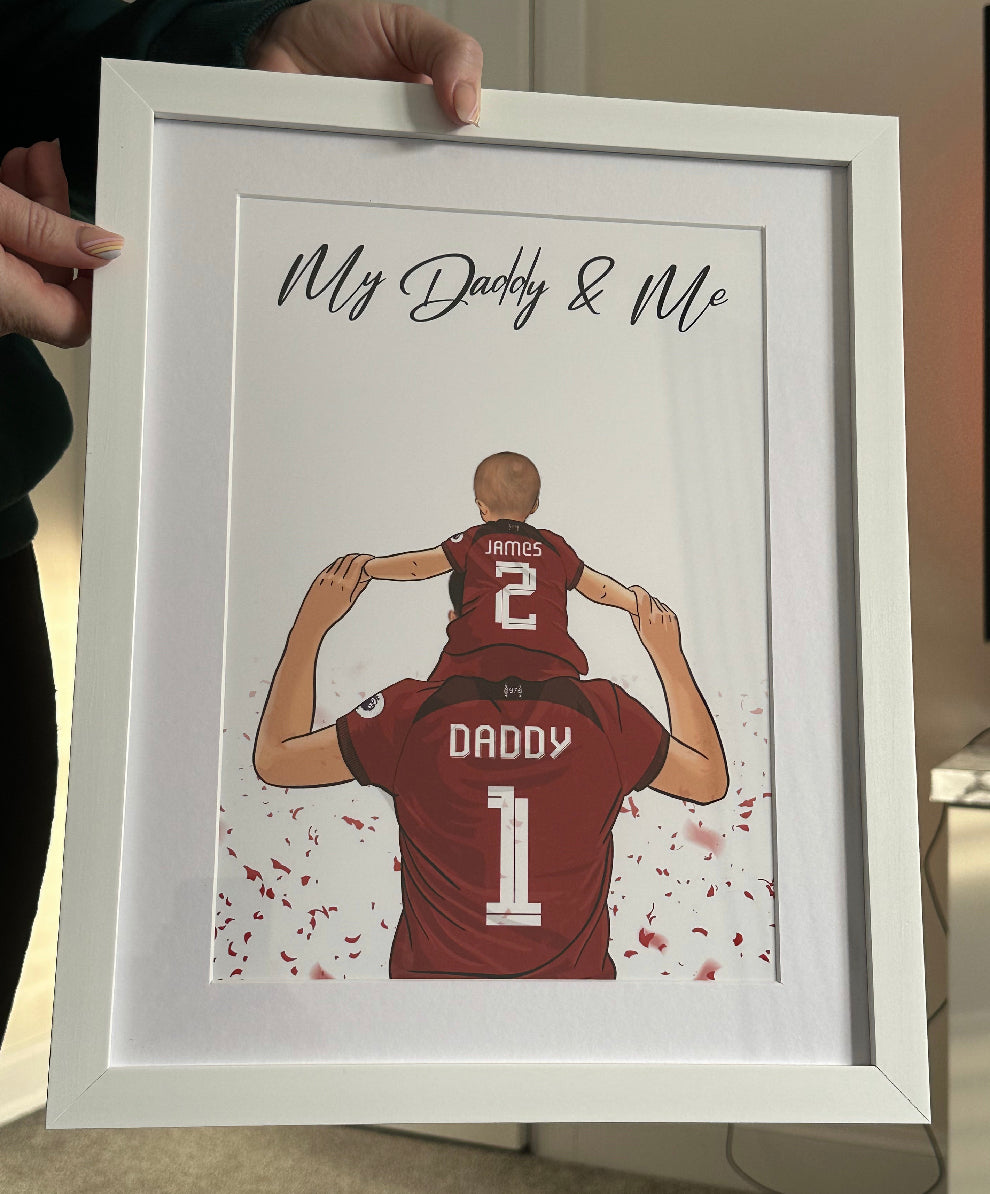 Sport/Football Gift for Dad - Dad and One Child/Toddler