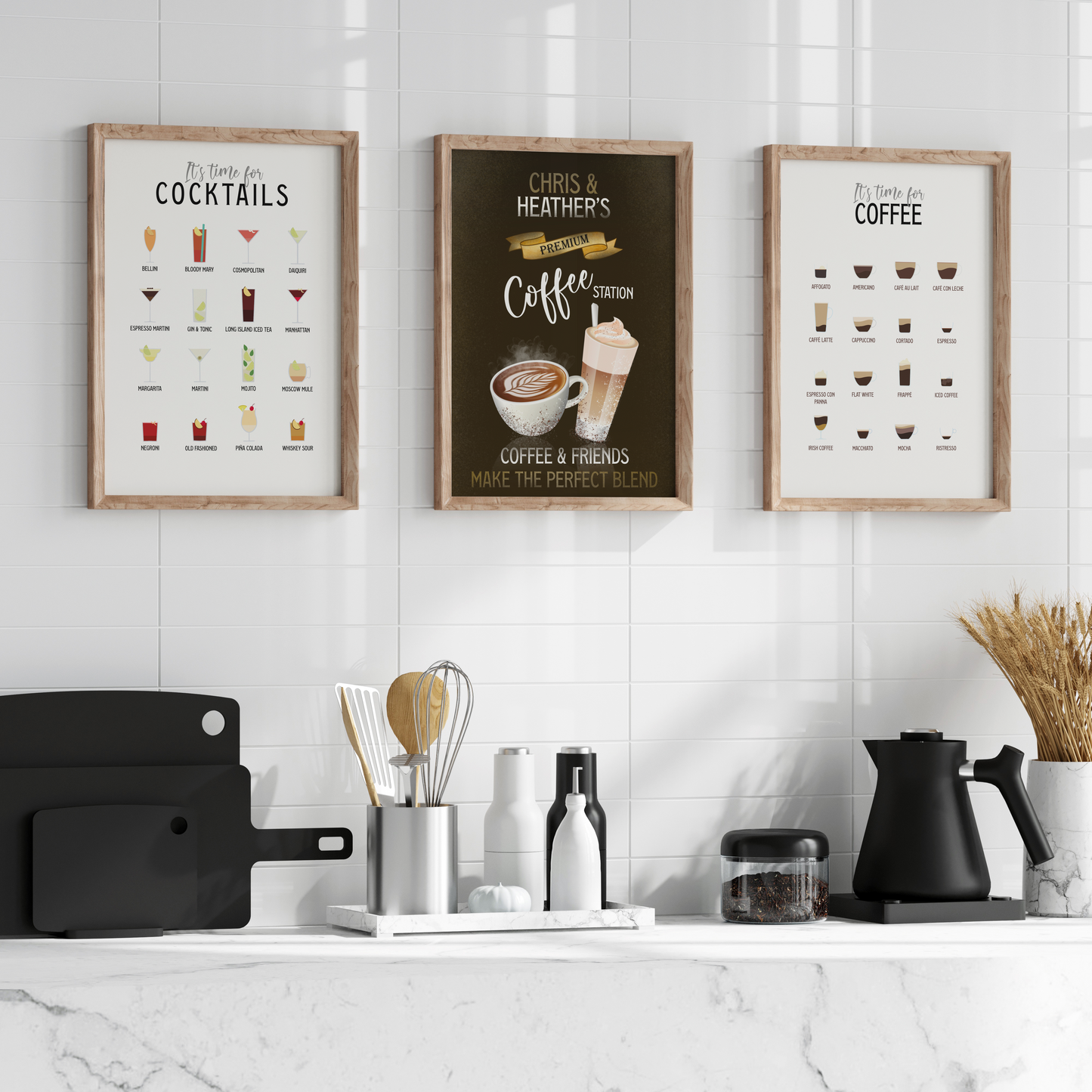 A visually stunning Mixology Art home decor print featuring meticulously illustrated cocktails, perfect for cocktail lovers. Elevate your space with this captivating piece, adding elegance and sophistication to your kitchen or bar area.