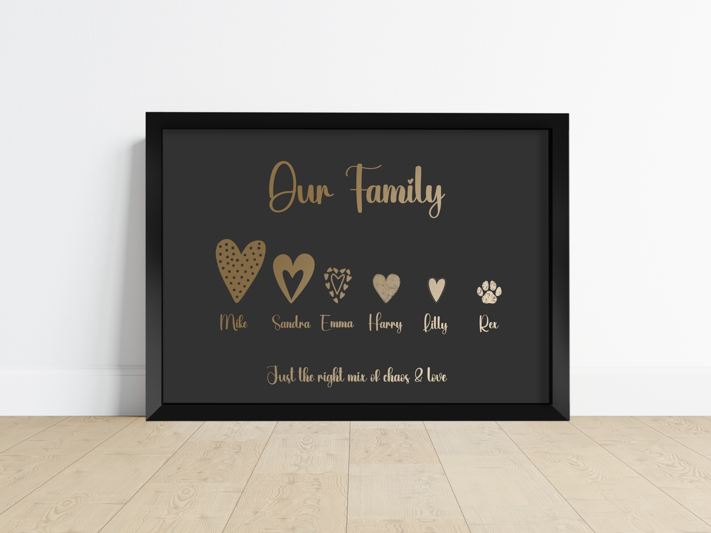 Personalised Family Heart Connections Foiled Print