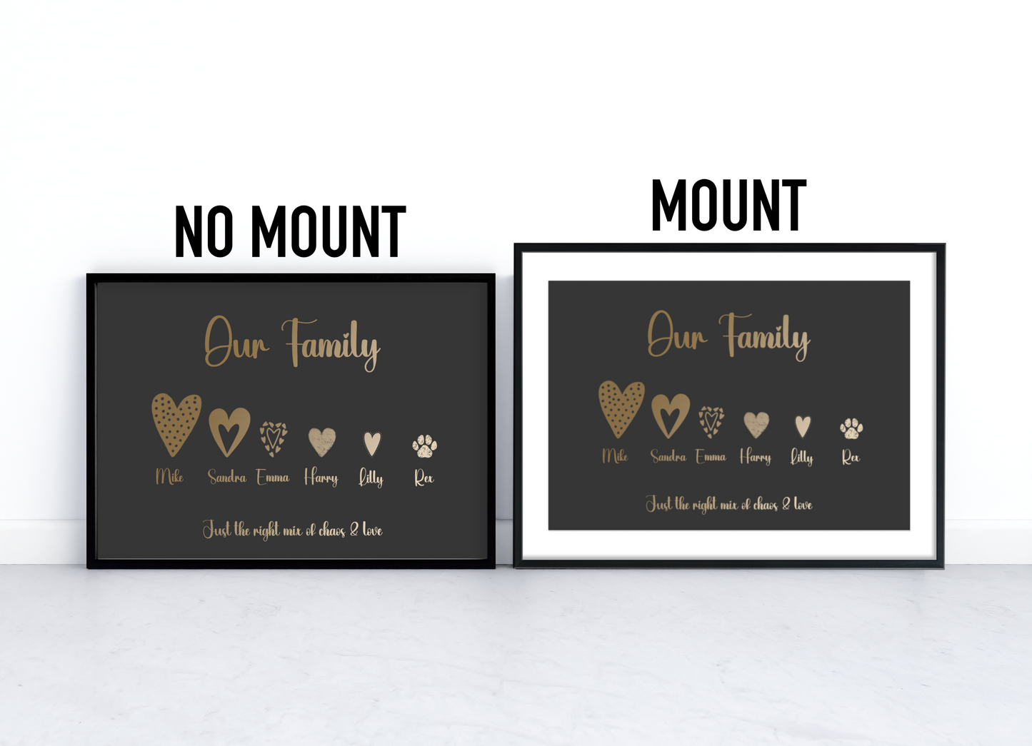 Personalised Family Heart Connections Foiled Print